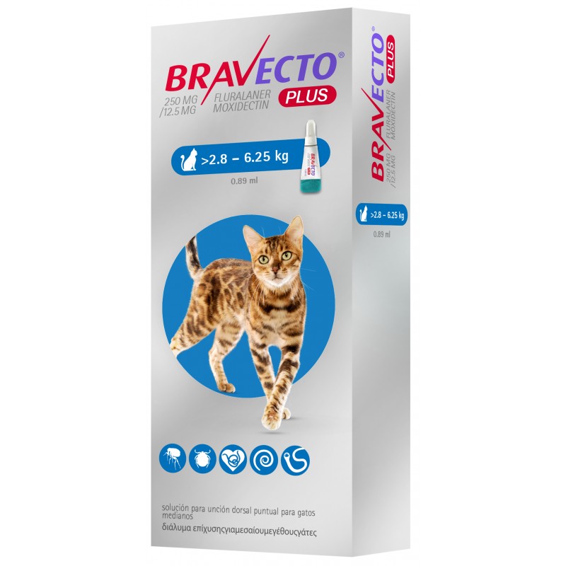 Bravecto Plus Gatos – Pipeta Antiparasitaria Completa 12 Semanas