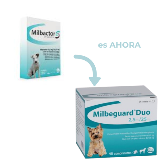 Milbeguard®️ Duo Perros Pequeños – Desparasitante Interno Palatable (<5 kg)