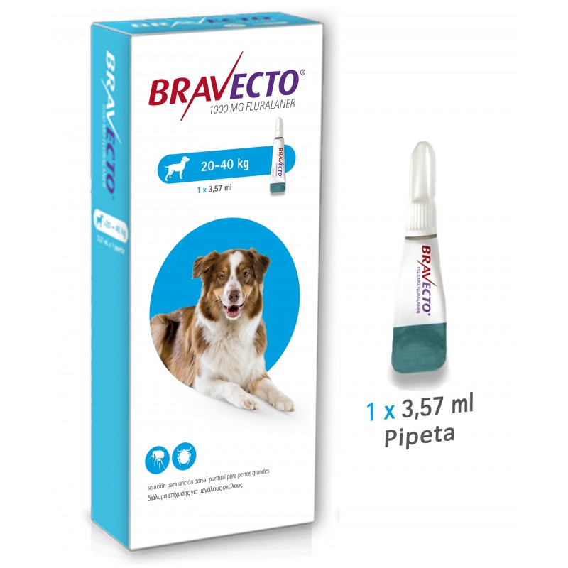 Bravecto Spot-On Perros – Pipeta Antiparasitaria de 12 Semanas