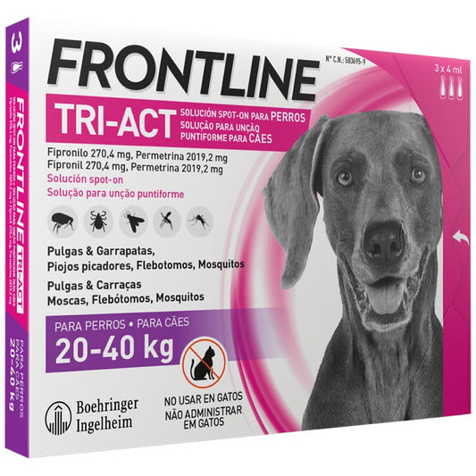 Frontline® TRI-ACT Perros – Pipeta Repelente contra Pulgas, Garrapatas y Mosquitos