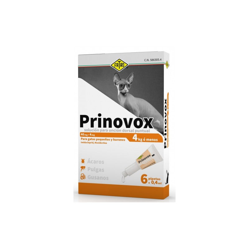 Prinovox®️ Gatos – Pipeta Antiparasitaria Interna y Externa
