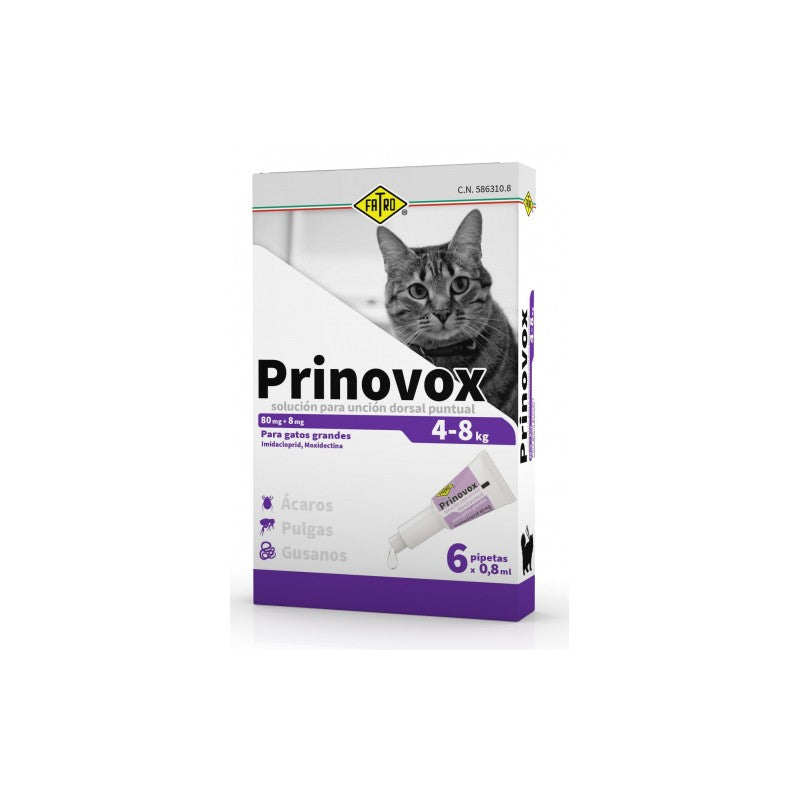 Prinovox®️ Gatos – Pipeta Antiparasitaria Interna y Externa